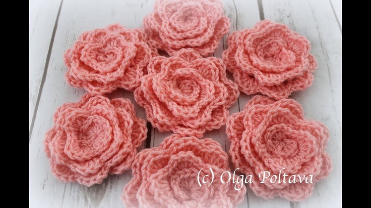 How to Crochet Rolled Up Rose, Free Crochet Pattern and Video Tutorial