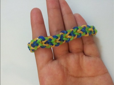 How to Make a Loom Band Inverted Fishtail Bracelet - Without Loom - Easy and Simple