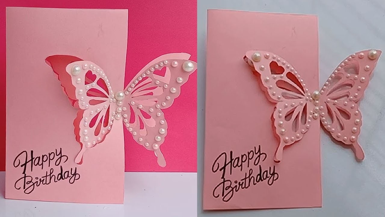 How to make Butterfly Birthday Card.Birthday Card.