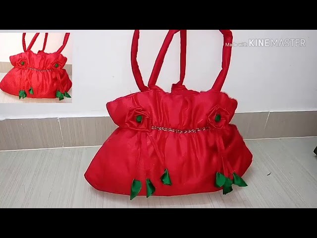How to make cloth bag at home.in Hindi. handbag with old cloth in ten minutes.fabric cloth step by s