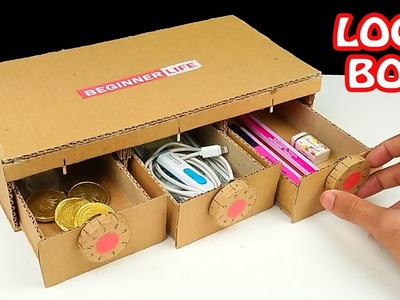 How to Make Personal Lock Box from Cardboard at Home
