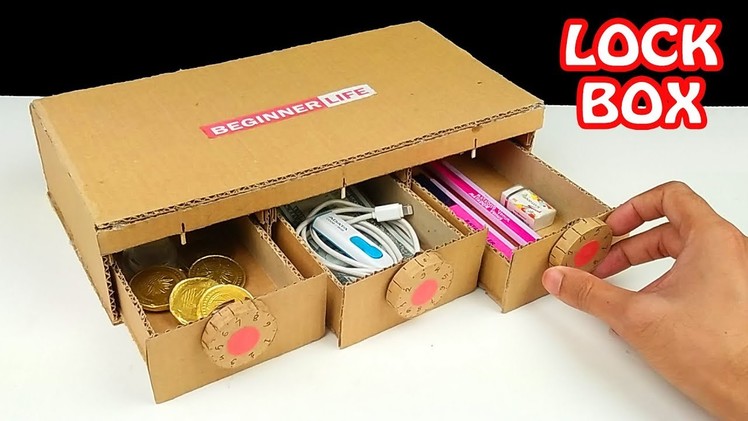 How to Make Personal Lock Box from Cardboard at Home