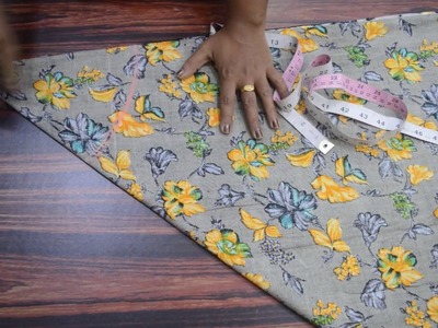 Kurti cutting and stitching. yoke kurti with umbrella skirt
