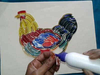 Making hen with broken bangles