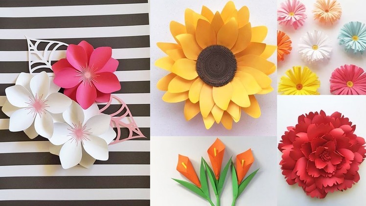 Paper Flower Decoration DIY Idea | 5 Flower Idea with Paper For Room Decoration | Paper Craft