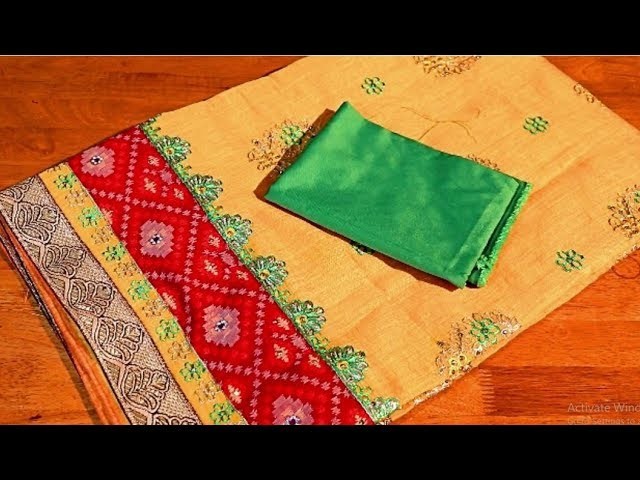 Silk cotton saree model blouse easy method for beginners