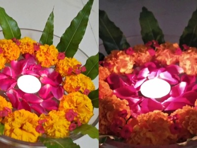 #1   DIY |Floating flower decoration for glass bowl |fresh flower decorations for diwali