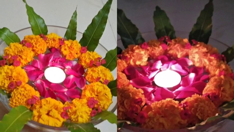 #1   DIY |Floating flower decoration for glass bowl |fresh flower decorations for diwali