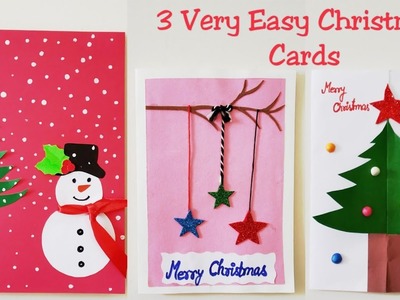 3 DIY Easy Christmas Card for Kids.Simple and Easy Greeting Card for Christmas