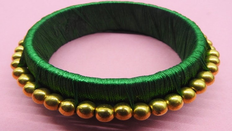 Beautiful Silk Thread Bangles :274 With Beads "DIY" Crafts For Girls & (FB Designs)