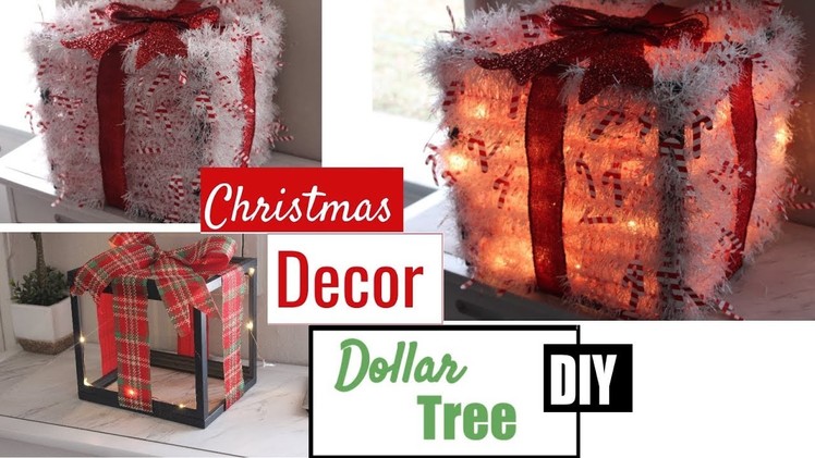 CHRISTMAS LIGHTED "GIFT BOXES" DECOR |DOLLAR TREE DIY| CHRISTMAS 2018