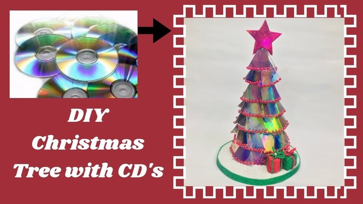 Christmas Tree made with CD's, DIY Christmas tree, DIY Christmas Decorations