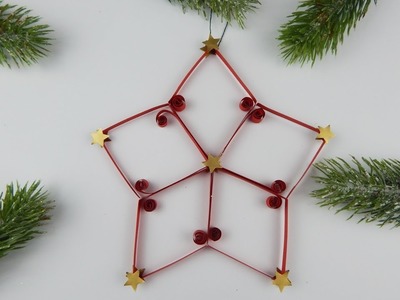 Christmas tree ornament star DIY quilling Weihnachten Stern