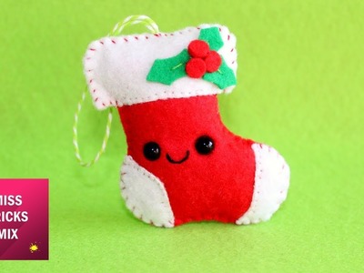 Cute Santa's Boots Felt Christmas Ornament | #3 Kawaii Christmas DIY.