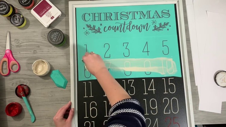 Day1 - Christmas Countdown DIY Advent Calendar with Chalk Couture Christmas Transfer