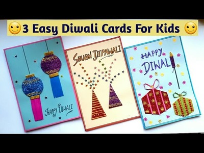 #Diwalicard #diwalicardidea DIY Easy Diwali Greeting Card For Kids | Easy Diwali Card Making Idea