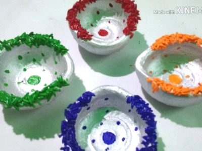 DIY.  5 beautiful diya decorate ideas for Diwali pooja