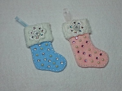 DIY~Adorable Shabby Chic Stocking Ornaments W. Pattern!