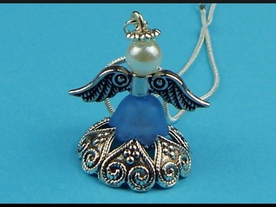 DIY | Beaded Necklace Pendant Angel | Christmas Jewelry | Ketten Anhänger Engel Schmuck