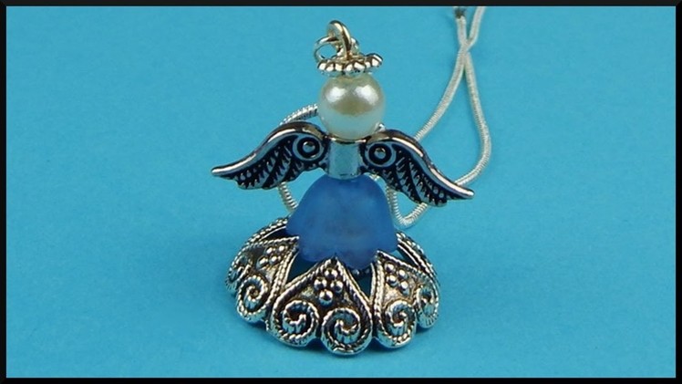 DIY | Beaded Necklace Pendant Angel | Christmas Jewelry | Ketten Anhänger Engel Schmuck