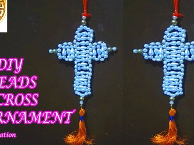 DIY beads Cross ornament.how to make beads Cross