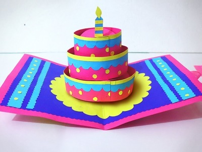 DIY-Beautiful Handmade Happy Birthday Card | ????3D Cake Pop Up Card | Artsy Madhu 35