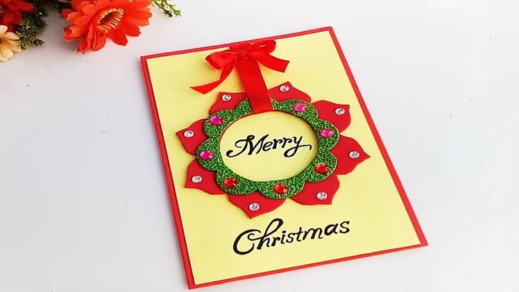 DIY Christmas greeting card - simple and easy making idea.