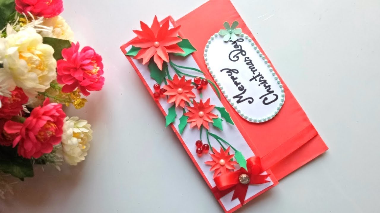 DIY Christmas greeting card - simple and easy making idea.