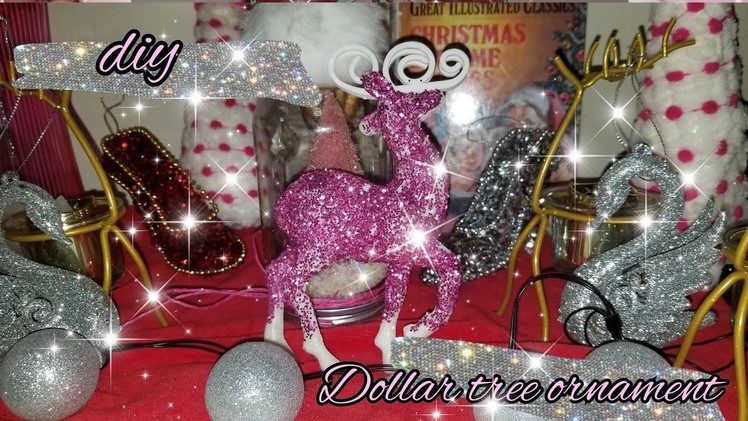 DIY Dollar Tree Pink Deer Ornament #ChristmasOnaBudget