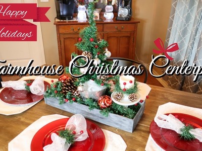 DIY Farmhouse Style Christmas Centerpiece & Table Decor | Dollar Store Items
