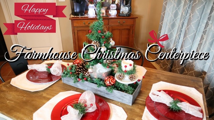 DIY Farmhouse Style Christmas Centerpiece & Table Decor | Dollar Store Items