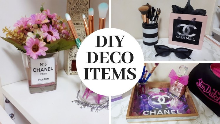 DIY MAKE UP ROOM DECOR ITEMS | CHANEL INSPIRED DECO | GLAM ROOM 2018