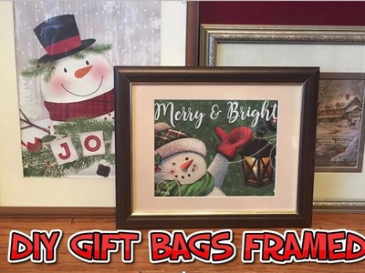 DIY MOM. GIFT BAG FRAMED ART.CHRISTMAS GIFT????.GIFT ON A BUDGET⛄️.DIY PROJECTS.DOLLAR TREE