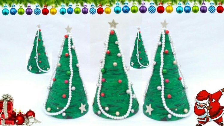 Diy newspaper Christmas tree | table top Christmas tree making | Christmas tree | newspaper craft
