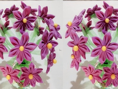 गुलदस्ता.DIY - New Design Old Cloth Guldasta.Guldasta Banane Ka Tarika. Flower Vase.Art Gallery