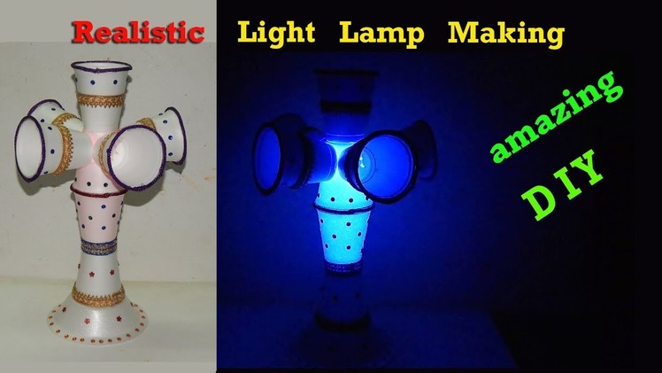Diy Realistic Lamp.Table Lamp.Light Lamp with Waste Material|Best Out of Waste Thermocol Glass|Way 2