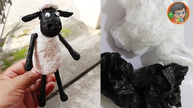 DIY Shaun the Sheep Action Figures from Unused Plastic Bag - Buba Kids Toys