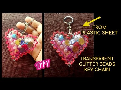 DIY transparent glitter keychain