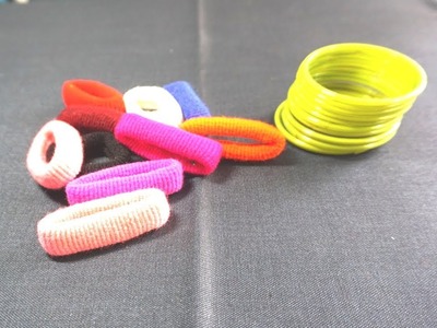 DIY Wall Hanging Best out of Waste Rubberband  Waste Bangles and Wool craft Idea.Cool craft Idea