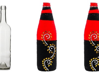DIY wine bottle home decoration idea - Empty wine bottle decoration ideas - Handy Crafts