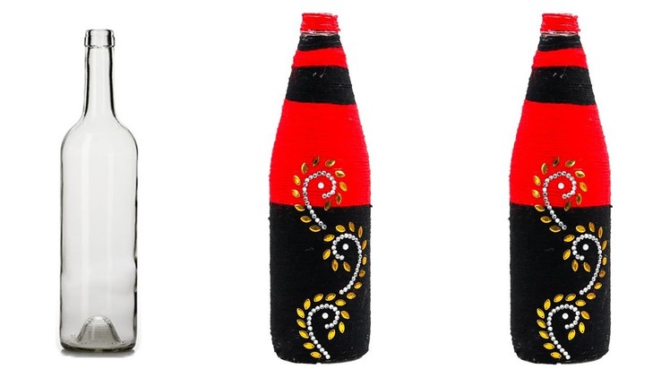 DIY wine bottle home decoration idea - Empty wine bottle decoration ideas - Handy Crafts