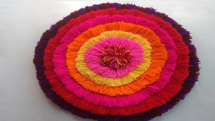 DIY-Woolen door mat, Table mat from woolen, Yarn Mat, woolen rug