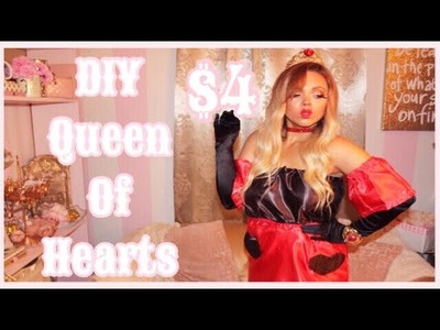 DOLLAR TREE QUEEN OF HEARTS COSTUME DIY  LAST MINUTE! | A FANCY OCTOBER | KAYLA DAWN COOK