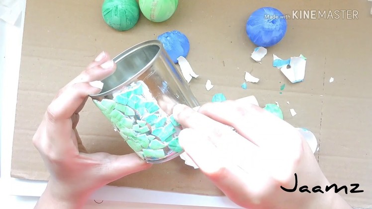Egg Shell Pen Holder #Tin Can  #DIY Crafts #Best Out of Waste