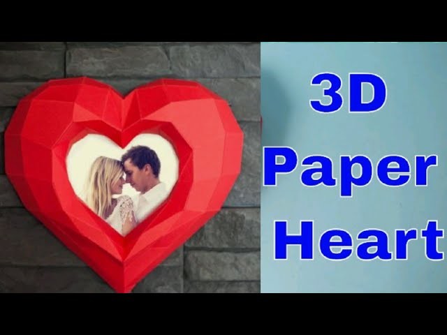 Heart Photo Frame PAPERCRAFT KIT Papercraft Heart model Heart DIY papercraft Heart Low Poly 3D Heart