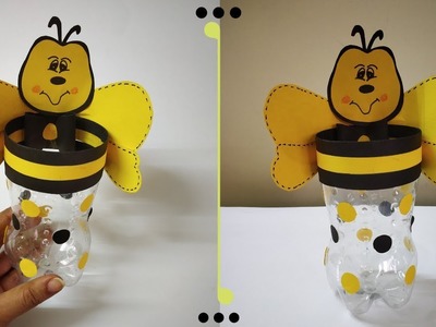 Honey Bee Pen Holder | Recycle Plastic Bottles | Best out of Waste | DIY | Kids Craft