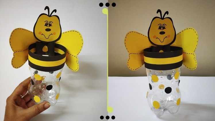 Honey Bee Pen Holder | Recycle Plastic Bottles | Best out of Waste | DIY | Kids Craft