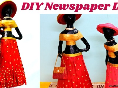 How To Make Doll From Newspaper & Plastic bottle || DIY Newspaper Doll || Best Out Of Waste ||