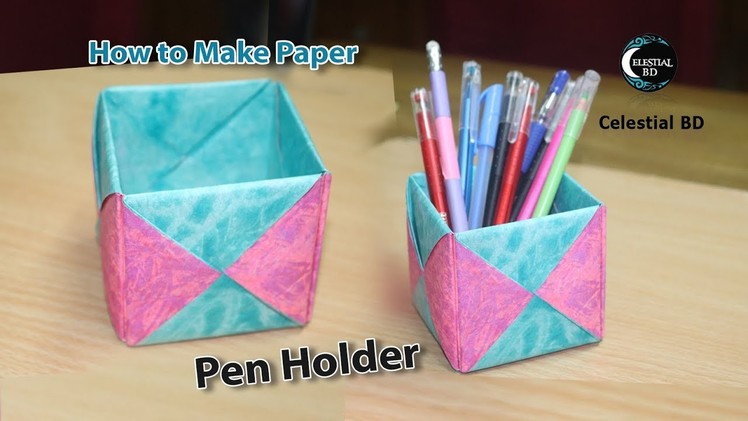 Pencil holder || Hexagonal Pen holder || DIY - How to make pen stand || Desk organiser from paper