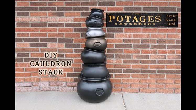 Potages Cauldrons : DIY Cauldron Stack : Halloween Prop ( Harry Potter Inspired )